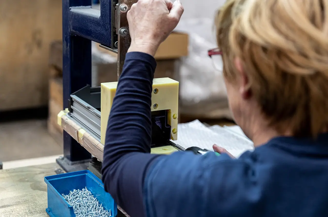 Operator joining an aluminium component